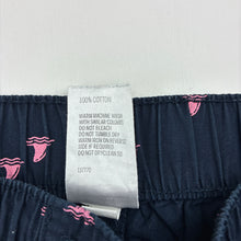 Load image into Gallery viewer, Boys Kids &amp; Co, navy lightweight cotton shorts, elasticated, sharks, GUC, size 4,