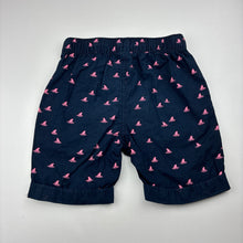 Load image into Gallery viewer, Boys Kids &amp; Co, navy lightweight cotton shorts, elasticated, sharks, GUC, size 4,
