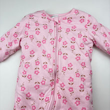 Load image into Gallery viewer, Girls Dymples, padded floral cotton zip romper, GUC, size 0,