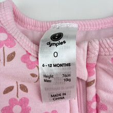 Load image into Gallery viewer, Girls Dymples, padded floral cotton zip romper, GUC, size 0,