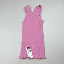 Load image into Gallery viewer, Girls Bonds, pink ribbed cotton singlet top, FUC, size 000,