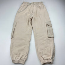 Load image into Gallery viewer, Unisex Zara, cotton cargo pants, elasticated, marks back left leg, FUC, size 6,