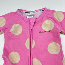 Load image into Gallery viewer, Girls Bonds, zip Wondersuit / zippy / romper, wash fade &amp; pilling, FUC, size 00,