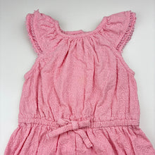 Load image into Gallery viewer, Girls Sprout, pink cotton romper, light mark, FUC, size 1,