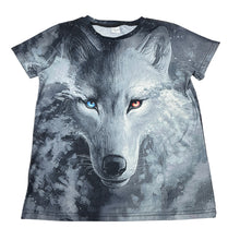 Load image into Gallery viewer, Boys Funnycokid, lightweight t-shirt, wolf, armpit to armpit: 42cm, GUC, size 10-12,