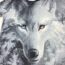 Load image into Gallery viewer, Boys Funnycokid, lightweight t-shirt, wolf, armpit to armpit: 42cm, GUC, size 10-12,