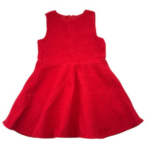 Load image into Gallery viewer, Girls red, lined soft feel dress, no labels, armpit to armpit: 31cm, GUC, size 5-6, L: 56cm