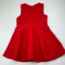 Load image into Gallery viewer, Girls red, lined soft feel dress, no labels, armpit to armpit: 31cm, GUC, size 5-6, L: 56cm