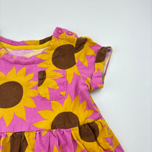 Load image into Gallery viewer, Girls soft feel, cotton dress, sunflowers, no size, armpit to armpit: 28cm, FUC, size 3, L: 48cm
