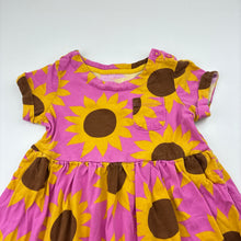 Load image into Gallery viewer, Girls soft feel, cotton dress, sunflowers, no size, armpit to armpit: 28cm, FUC, size 3, L: 48cm