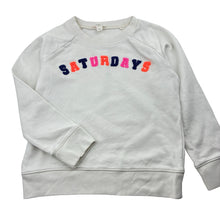 Load image into Gallery viewer, Girls Crew Cuts, embroidered white cotton sweater / jumper, FUC, size 7-8,