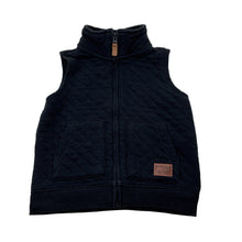 Load image into Gallery viewer, Boys black, quilted soft feel vest, no size, armpit to armpit: 29cm, GUC, size 2-3,