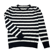 Load image into Gallery viewer, Unisex striped, knitted lightweight sweater / jumper, no size, armpit to armpit: 35cm, shoulder to cuff: 48cm, EUC, size 10,