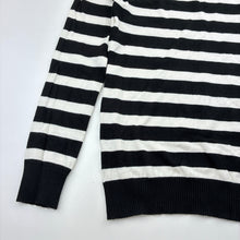 Load image into Gallery viewer, Unisex striped, knitted lightweight sweater / jumper, no size, armpit to armpit: 35cm, shoulder to cuff: 48cm, EUC, size 10,