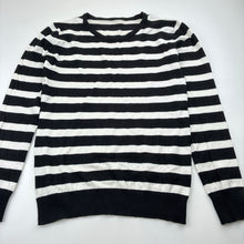 Load image into Gallery viewer, Unisex striped, knitted lightweight sweater / jumper, no size, armpit to armpit: 35cm, shoulder to cuff: 48cm, EUC, size 10,