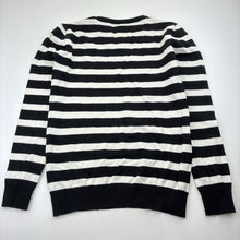 Load image into Gallery viewer, Unisex striped, knitted lightweight sweater / jumper, no size, armpit to armpit: 35cm, shoulder to cuff: 48cm, EUC, size 10,
