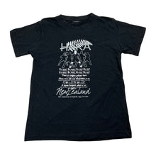 Load image into Gallery viewer, Boys black, cotton t-shirt, NZ HAKA, armpit to armpit: 31.5cm, GUC, size 4-5,