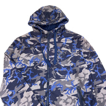 Load image into Gallery viewer, Boys fleece lined, camo print zip up lightweight jacket, no size, armpit to armpit: 48cm, shoulder to cuff: 57cm, EUC, size 14,