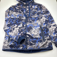 Load image into Gallery viewer, Boys fleece lined, camo print zip up lightweight jacket, no size, armpit to armpit: 48cm, shoulder to cuff: 57cm, EUC, size 14,