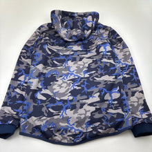 Load image into Gallery viewer, Boys fleece lined, camo print zip up lightweight jacket, no size, armpit to armpit: 48cm, shoulder to cuff: 57cm, EUC, size 14,