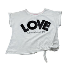 Load image into Gallery viewer, Girls Calvin Klein Jeans, cotton tie front t-shirt / top, sequins, FUC, size 8-10,