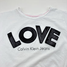 Load image into Gallery viewer, Girls Calvin Klein Jeans, cotton tie front t-shirt / top, sequins, FUC, size 8-10,