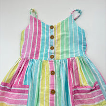 Load image into Gallery viewer, Girls Tilii, cotton lined cotton / linen blend summer dress, FUC, size 10, L: 70cm
