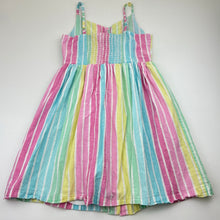 Load image into Gallery viewer, Girls Tilii, cotton lined cotton / linen blend summer dress, FUC, size 10, L: 70cm