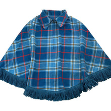 Load image into Gallery viewer, Girls Moffat Weavers, vintage tartan wool blend cape / shawl / poncho, GUC, size 7-8,
