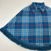 Load image into Gallery viewer, Girls Moffat Weavers, vintage tartan wool blend cape / shawl / poncho, GUC, size 7-8,