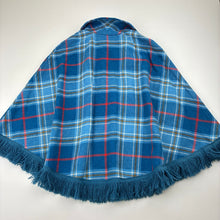 Load image into Gallery viewer, Girls Moffat Weavers, vintage tartan wool blend cape / shawl / poncho, GUC, size 7-8,