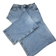 Load image into Gallery viewer, Unisex Zara, wide leg blue denim jeans, adjustable, GUC, size 11-12,