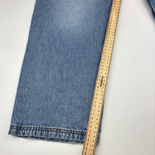 Load image into Gallery viewer, Unisex Zara, wide leg blue denim jeans, adjustable, GUC, size 11-12,