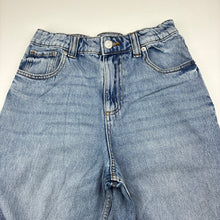 Load image into Gallery viewer, Unisex Zara, wide leg blue denim jeans, adjustable, GUC, size 11-12,