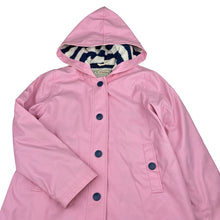 Load image into Gallery viewer, Girls Hatley, terry lined waterproof jacket / coat, small marks, loose stitching back hem, FUC, size 10,