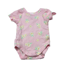 Load image into Gallery viewer, Girls Dymples, floral stretch cotton bodysuit / romper, GUC, size 000,
