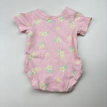 Load image into Gallery viewer, Girls Dymples, floral stretch cotton bodysuit / romper, GUC, size 000,
