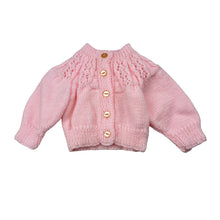 Load image into Gallery viewer, Girls handmade, pink knitted cardigan, EUC, size 00000-0000,