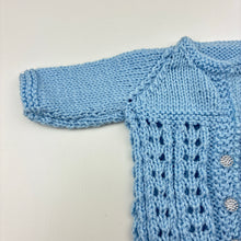 Load image into Gallery viewer, Girls handmade, knitted cardigan, EUC, size 0000,