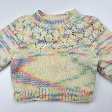 Load image into Gallery viewer, Girls handmade, knitted sweater / jumper, EUC, size 0000-000,