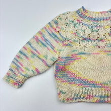 Load image into Gallery viewer, Girls handmade, knitted sweater / jumper, EUC, size 0000-000,