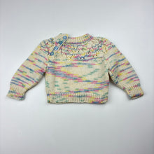 Load image into Gallery viewer, Girls handmade, knitted sweater / jumper, EUC, size 0000-000,