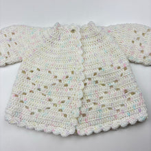 Load image into Gallery viewer, Girls handmade, knitted cardigan, EUC, size 000,
