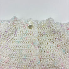 Load image into Gallery viewer, Girls handmade, knitted cardigan, EUC, size 000,