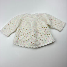 Load image into Gallery viewer, Girls handmade, knitted cardigan, EUC, size 000,