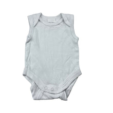 Load image into Gallery viewer, Unisex Baby Berry, white cotton bodysuit / romper, EUC, size 00000,