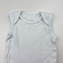 Load image into Gallery viewer, Unisex Baby Berry, white cotton bodysuit / romper, EUC, size 00000,