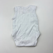 Load image into Gallery viewer, Unisex Baby Berry, white cotton bodysuit / romper, EUC, size 00000,