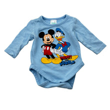Load image into Gallery viewer, Unisex Disney, cotton bodysuit / romper, Mickey &amp; Donald, GUC, size 000,