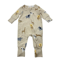 Load image into Gallery viewer, Unisex Cotton On, stretchy organic cotton blend zip coverall / romper, EUC, size 0000,